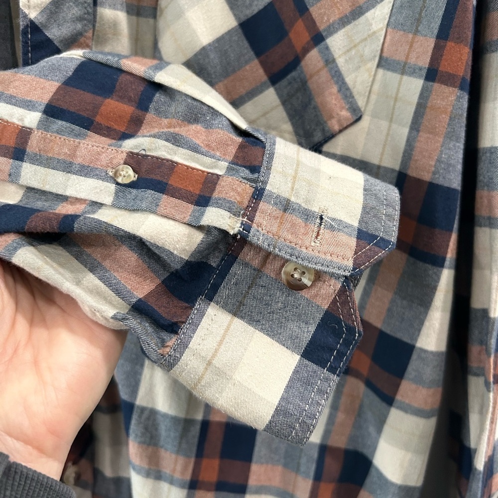 Ruff Hewn Long Sleeve Plaid Button Front Shirt XXL Western Rodeo Cowboy Grunge - Picture 4 of 9